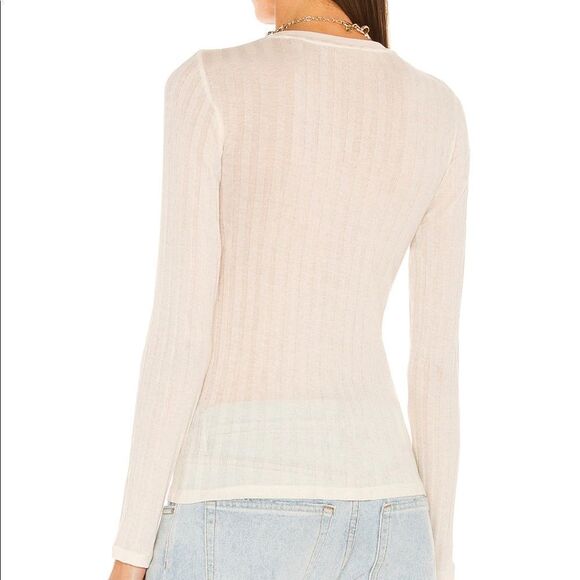 Vince. Rib crew neck top in bone still in stores Nwot large - Picture 4 of 9